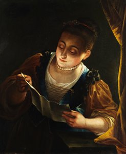 Ragazza che legge, olio su tela